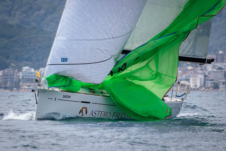 Sailing yacht underway at sea